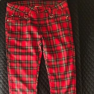 UK brand Banned 5 pocket tartan plaid pants